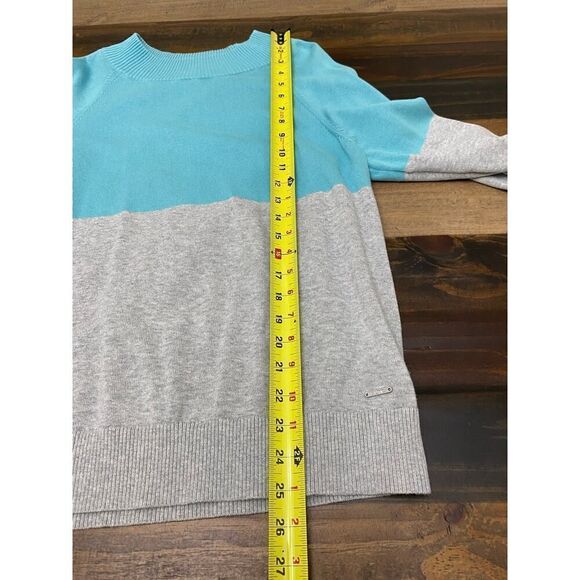 Nautica Sweater Color Block Gray and Light Blue Size M - Picture 5 of 7